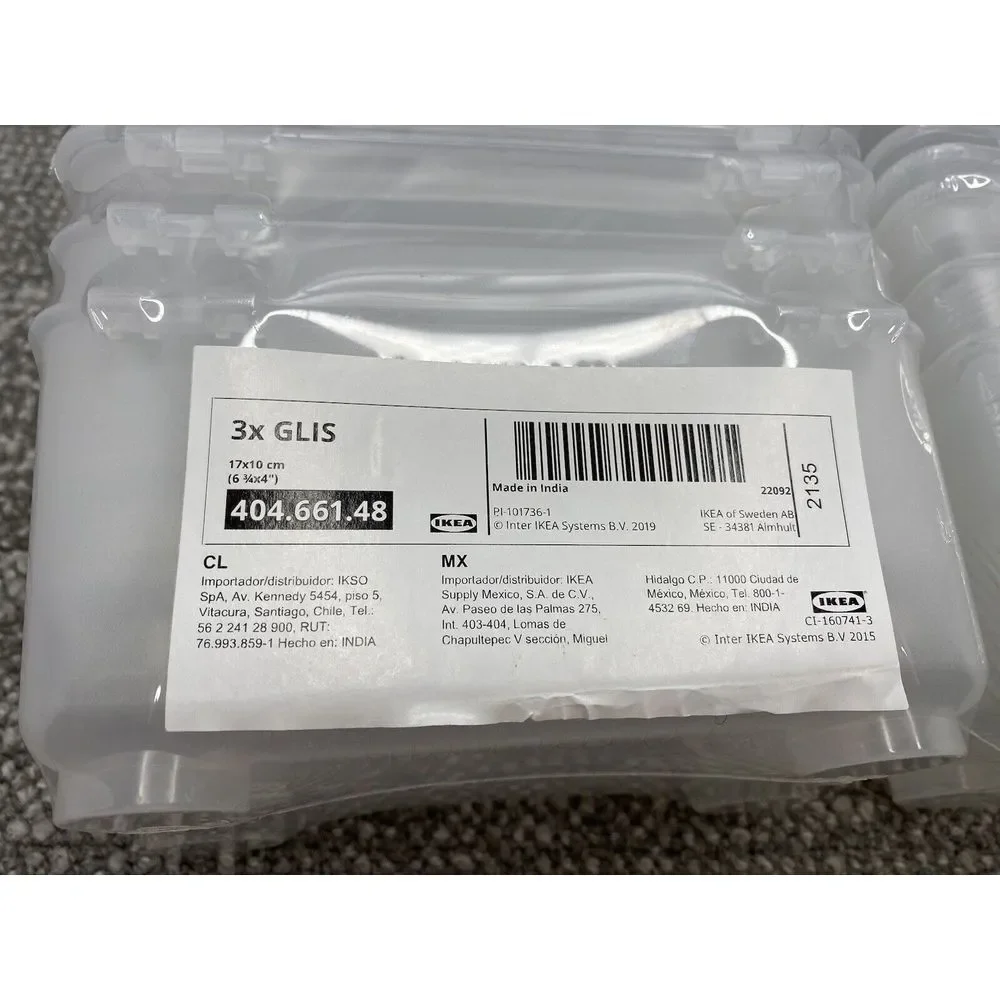 IKEA Storage Containers GLIS 6 In All New Grooved Bottoms For Stacking Office 16
